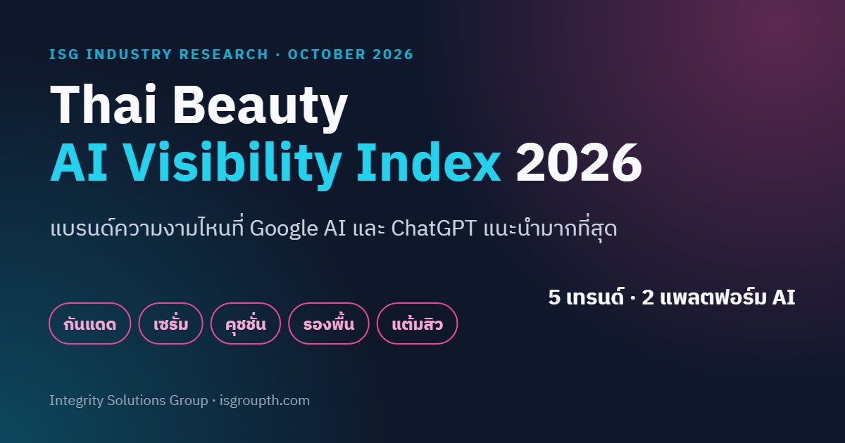 Thai Beauty AI Visibility Index 2026 ผลวิจัยแบรนด์ความงามที่ Google AI และ ChatGPT แนะนำ